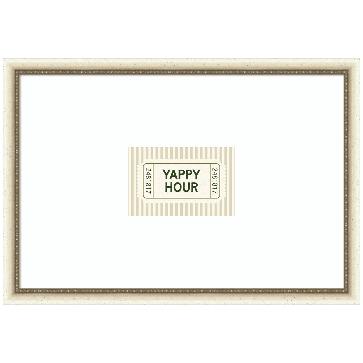Yappy Hour Ticket Sage Green Wall by Lucky Guava Framed Wall Art Print