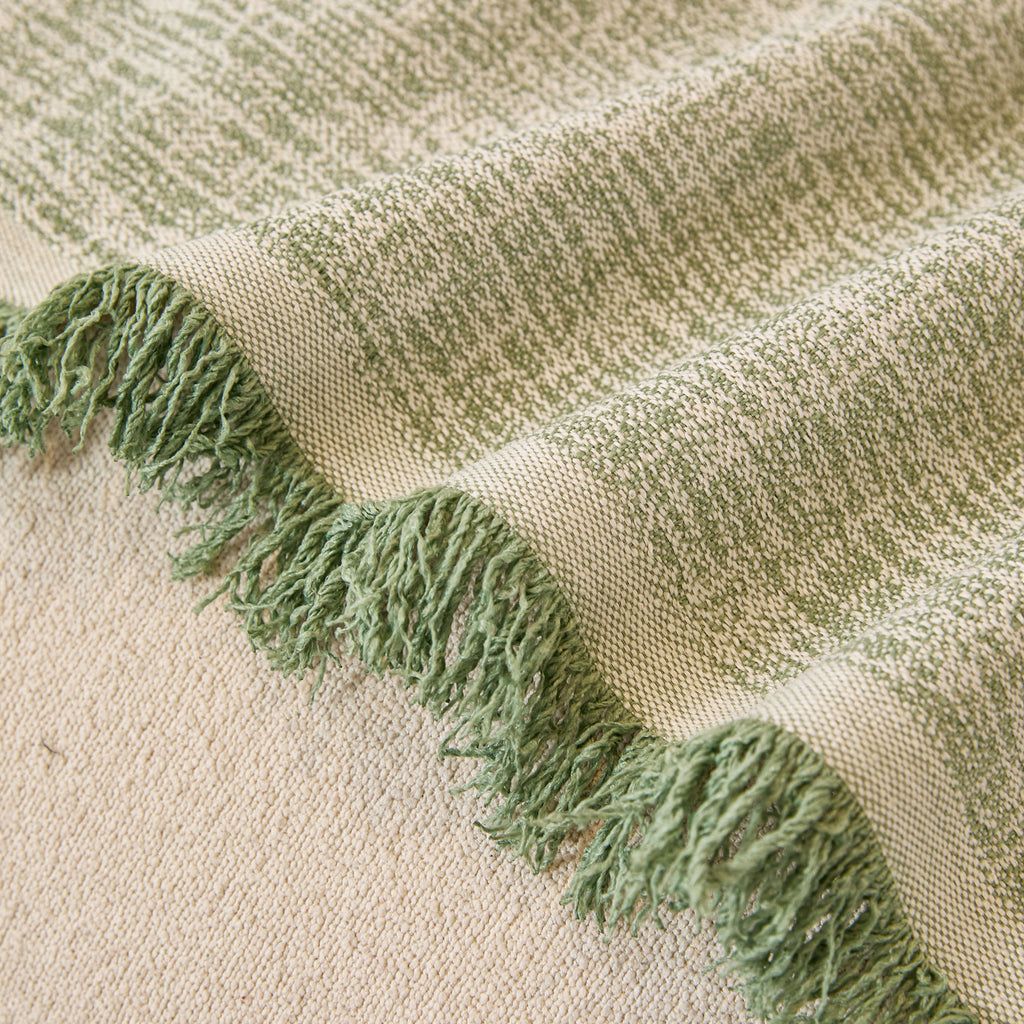 Linen-Look Textured Couch Throw Cover, Breathable Sofa Blanket & Furniture Protector