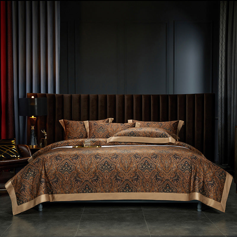 CasaFoyer 140TC Cotton Satin Digital Printed Four-piece Bedding Set
