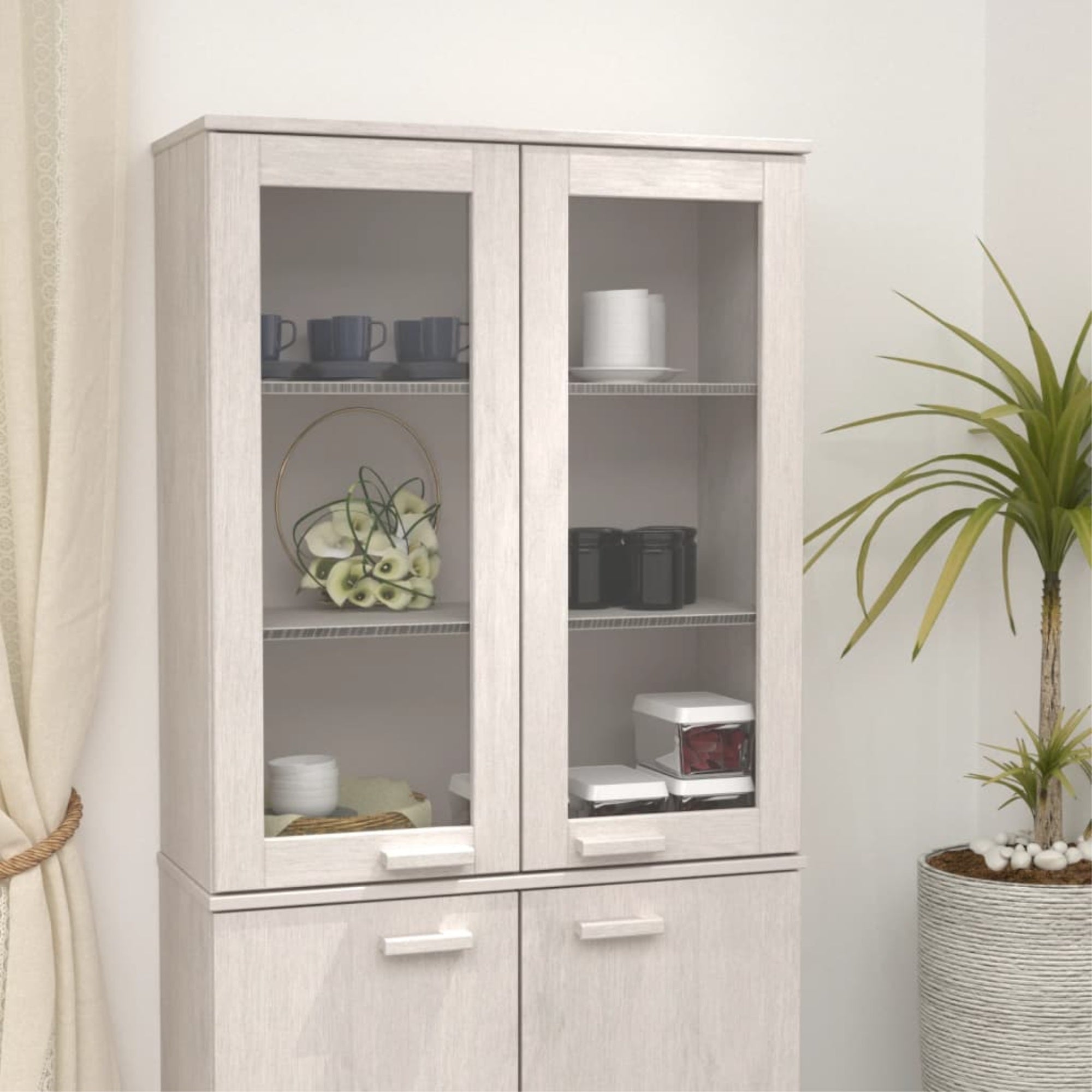 vidaXL Top for Highboard White 33.5''x13.8''x39.4'' Solid Wood Pine