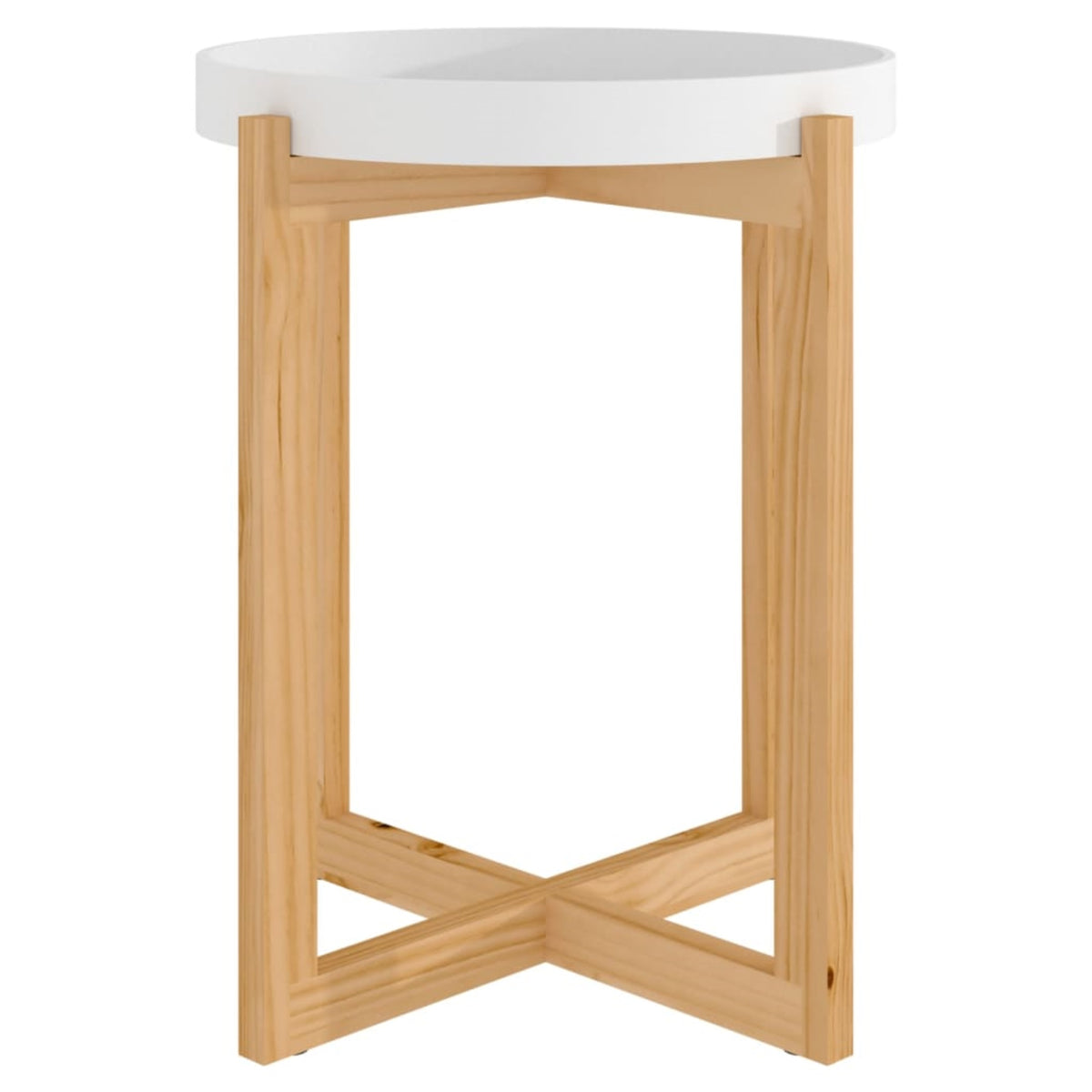 vidaXL Coffee Table White 16.1''x16.1''x19.1'' Engineered Wood&Solid Wood Pine