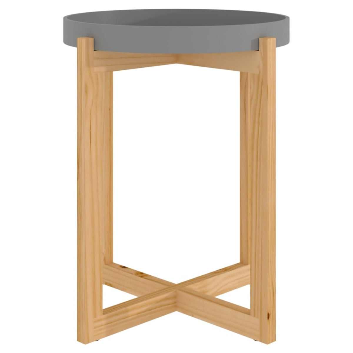 vidaXL Coffee Table Gray 16.1''x16.1''x19.1'' Engineered Wood&Solid Wood Pine