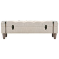 vidaXL Storage Bench 43.7'' Cream Solid Wood Fir&Fabric