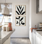 Sylvie Modern Botanical Neutral Abstract 1 Framed Canvas by The Creative Bunch Studio