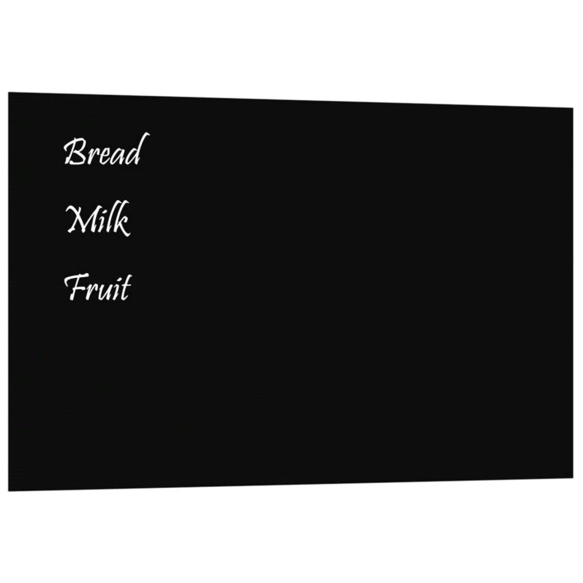 vidaXL Wall-mounted Magnetic Board Black 31.5''x19.7'' Tempered Glass
