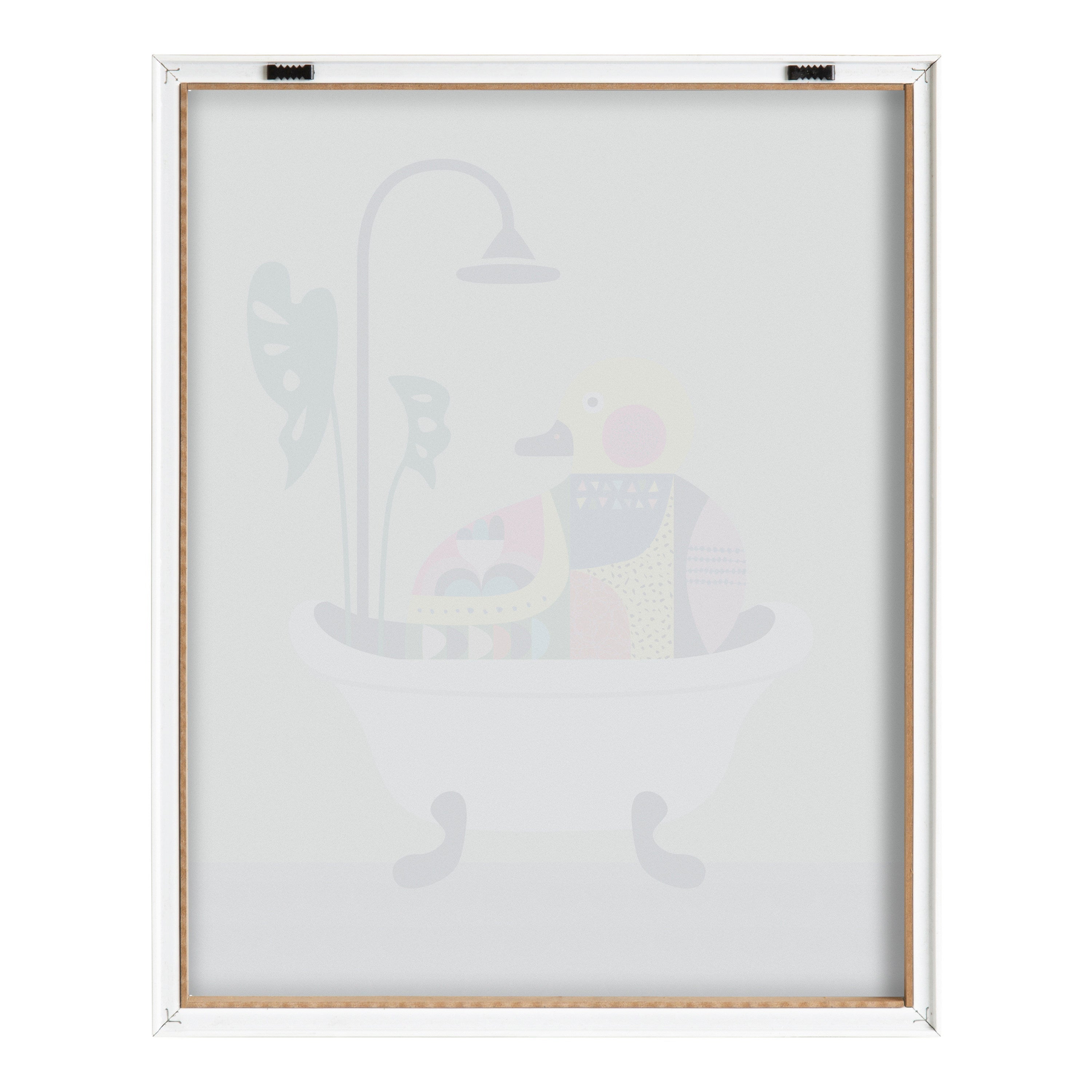 Blake Mid Century Modern Duckie in the Tub Framed Printed Glass by Rachel Lee of My Dream Wall