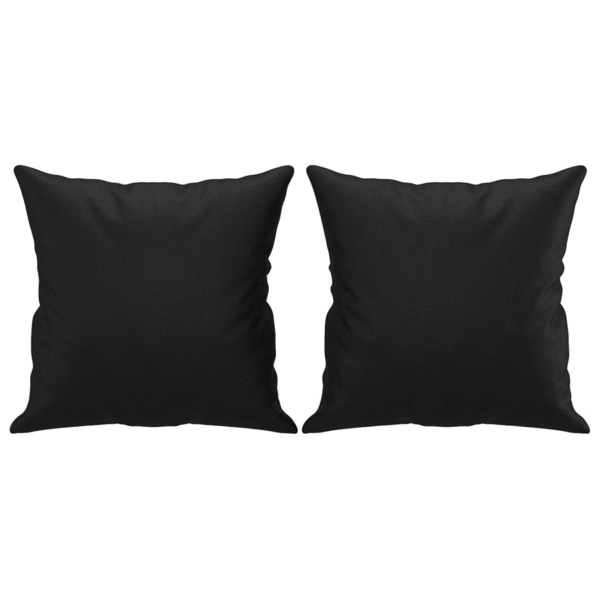 vidaXL Throw Pillows 2 pcs Black 15.7''x15.7'' Faux Leather
