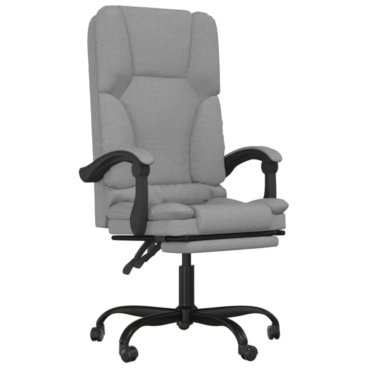 vidaXL Massage Reclining Office Chair Light Gray Fabric