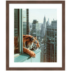 Framed Art Urban Tiger Overlooking Manhattan by Michael Schauer