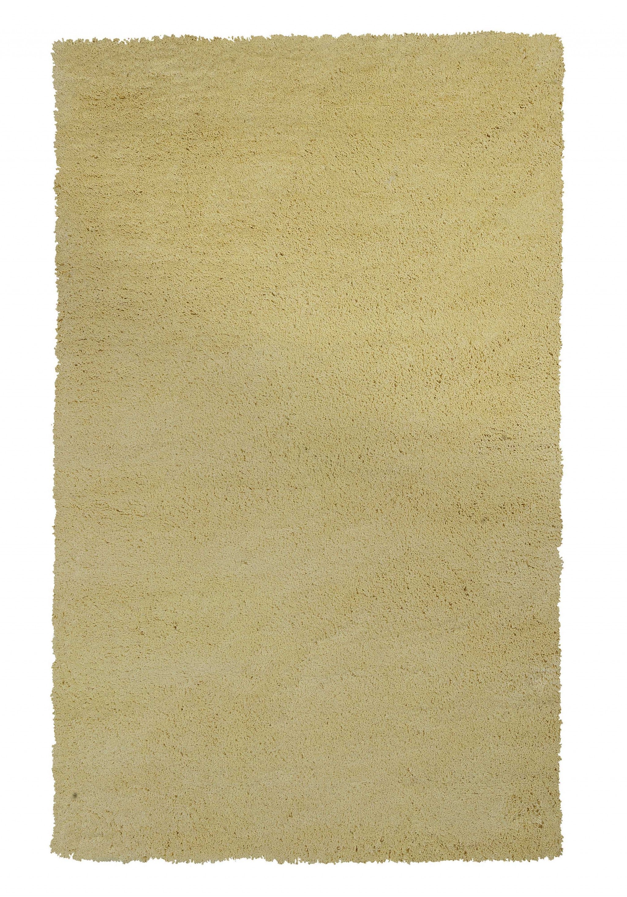 8 X 11  Solid Color Canary Yellow Shag Area Rug