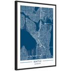 Sylvie Seattle Map Framed Canvas by Jake Goossen