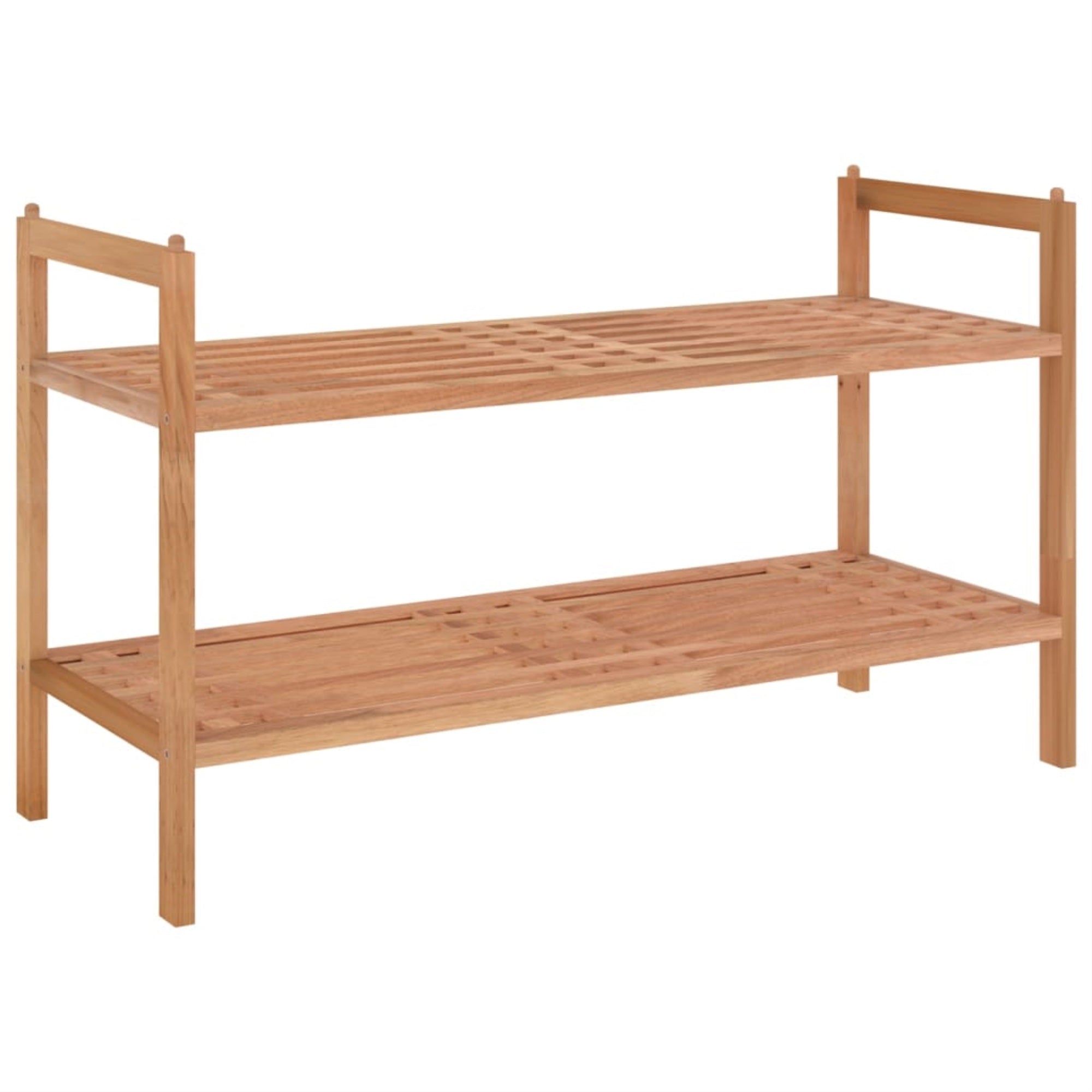 vidaXL Shoe Rack 27.2''x10.6''x16.1'' Solid Wood Walnut