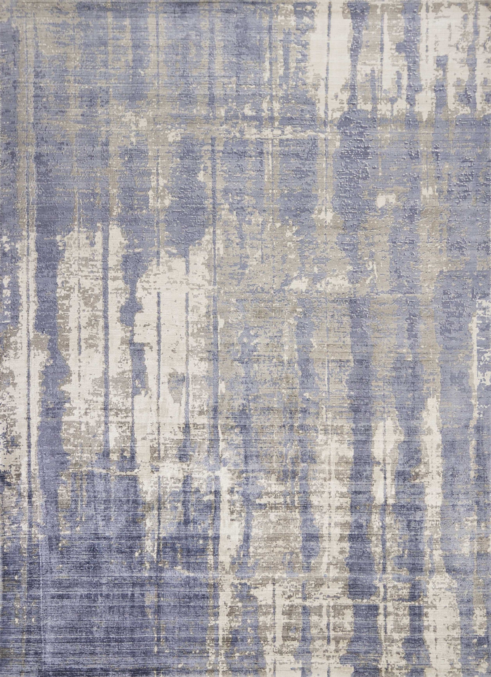8 X 11  Viscose Grey Or  Blue Area Rug