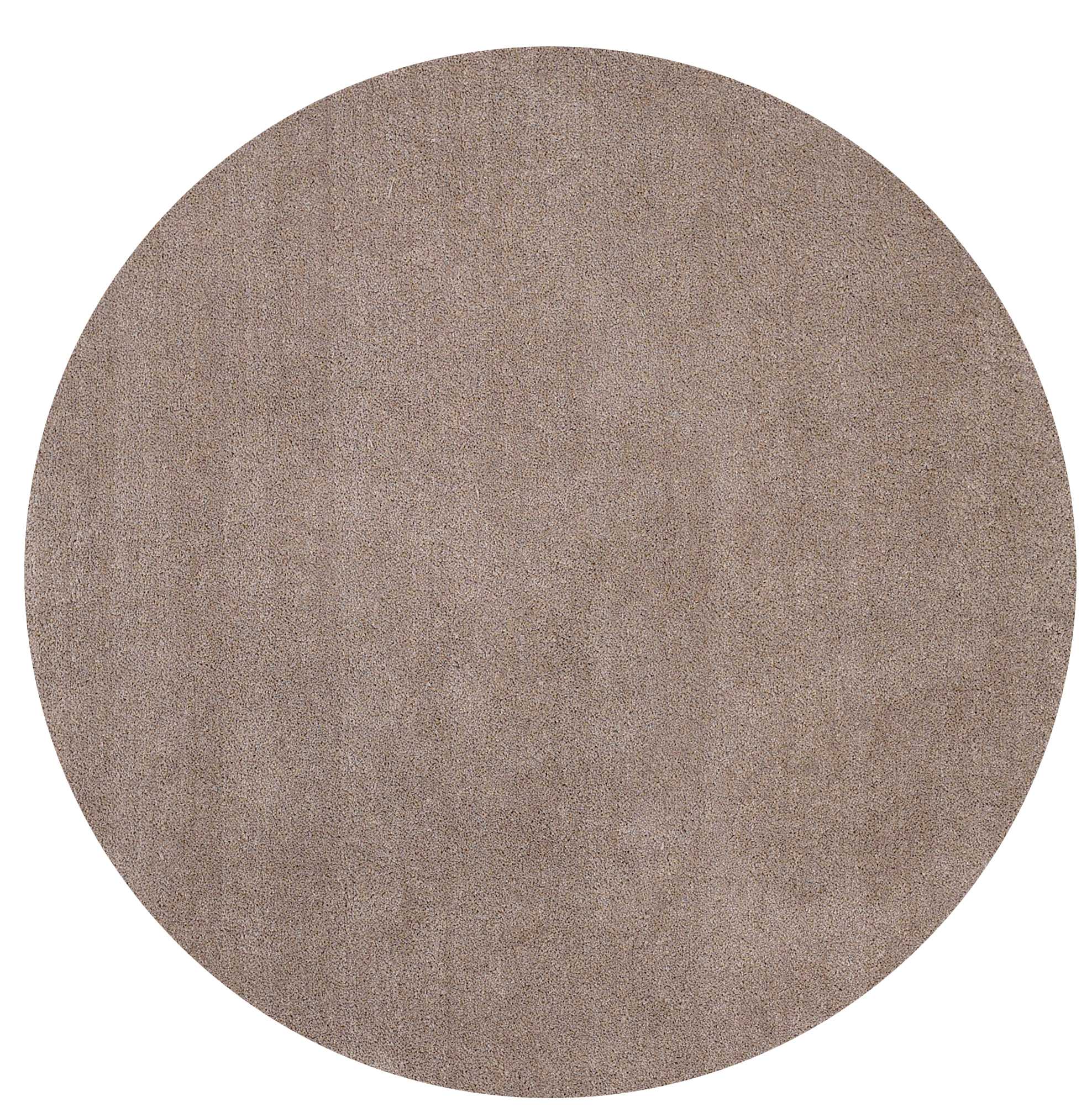 6 Round Beige Plain Indoor Area Rug