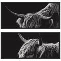 Scottish Highland Panel 2 Piece Framed Canvas Wall Art Set by Crystal Lynn Collins