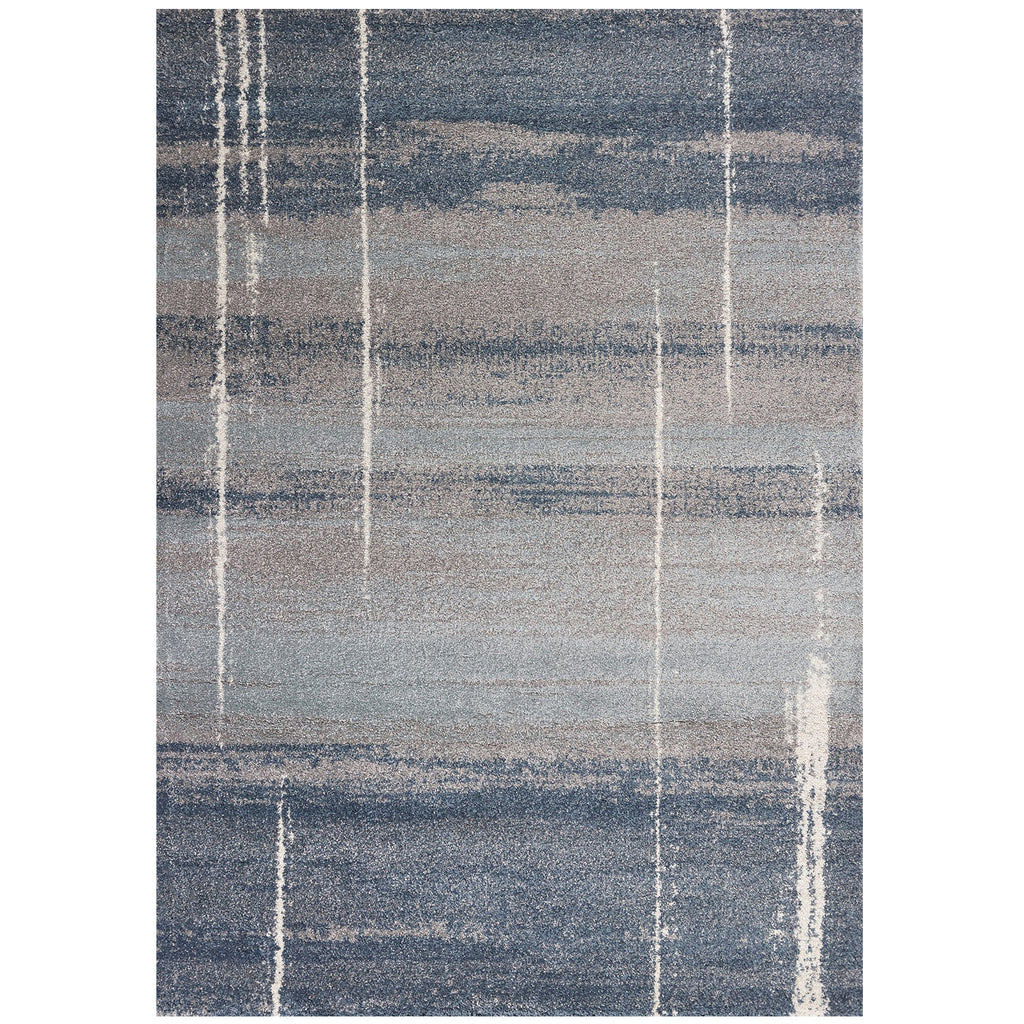 HomeRoots Polypropylene 3'x5' Blue Machine Woven Ombre Indoor Area Rug