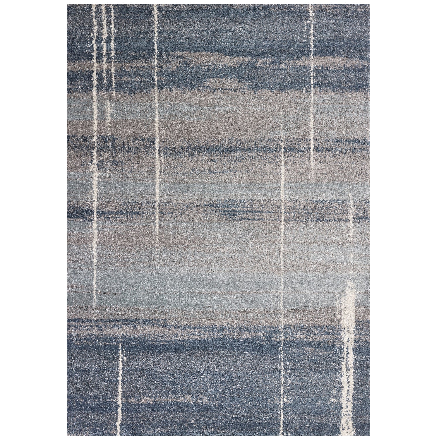 HomeRoots Polypropylene 3'x5' Blue Machine Woven Ombre Indoor Area Rug