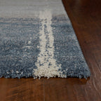 HomeRoots Polypropylene 3'x5' Blue Machine Woven Ombre Indoor Area Rug