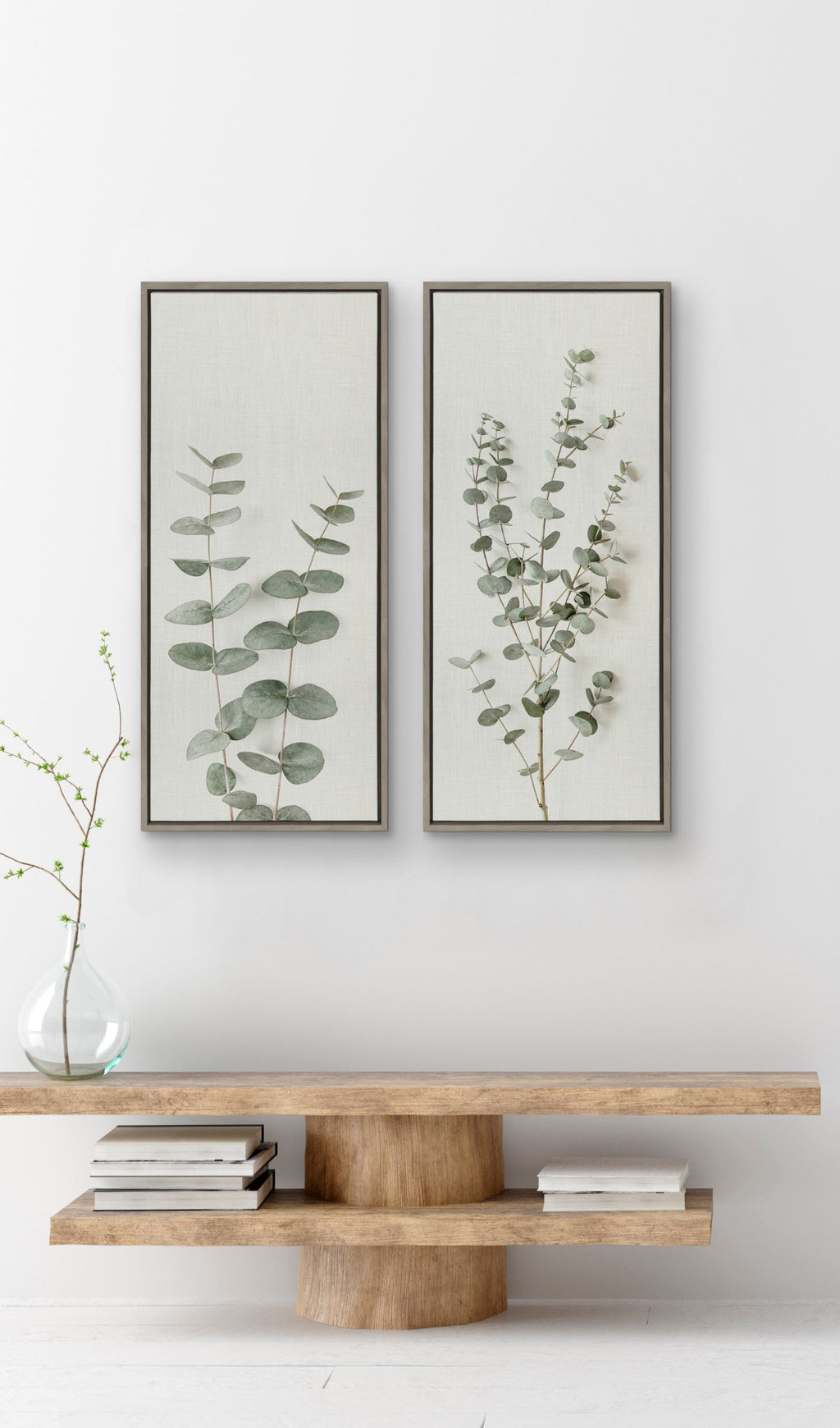 Sylvie Eucalyptus Botanical I Framed Canvas by The Creative Bunch Studio