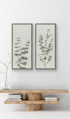 Sylvie Eucalyptus Botanical I Framed Canvas by The Creative Bunch Studio