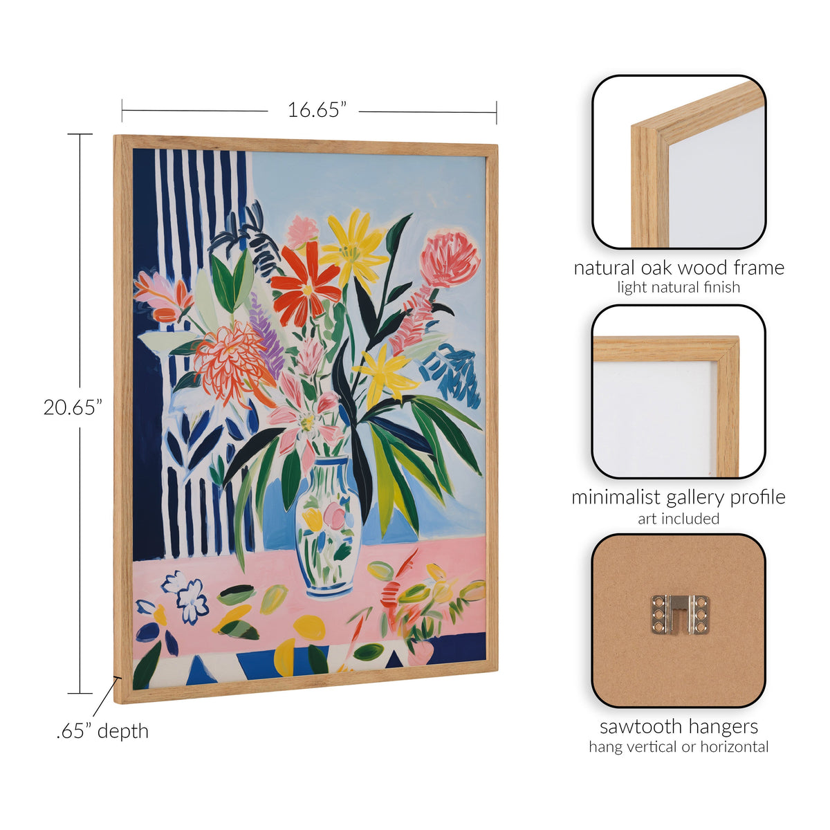 Gallery Cheerful Maximalist Flower Vase Print by The Creative Bunch Studio