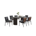 Valencia 7Piece Dining Set with 80 Inch Gray Oak Finish Oval Table