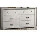 Elara 57 InchW White 6Drawer Dresser with Black Handles