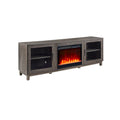 Summit 70W Gray Walnut Finish TV Stand Console with Fireplace and Heater