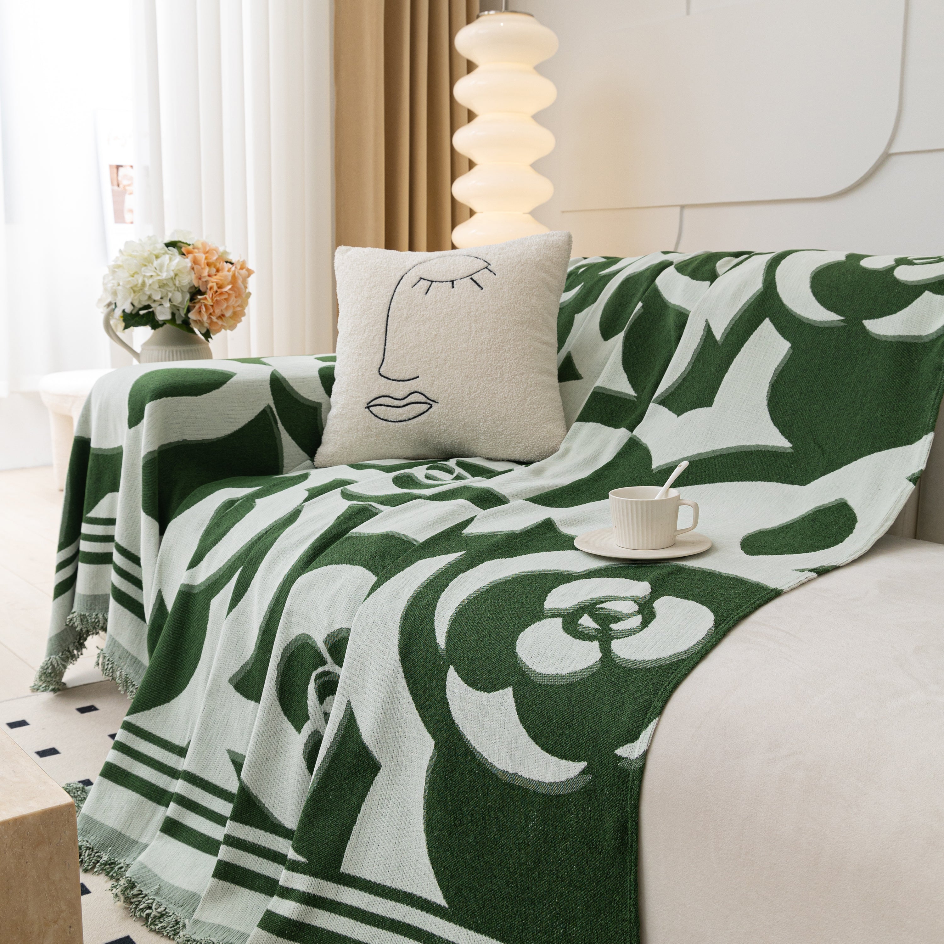Chenille Sofa Cover Blanket, Couch Cover Blanket Throws for Couches Living Room Furniture Throw Covers