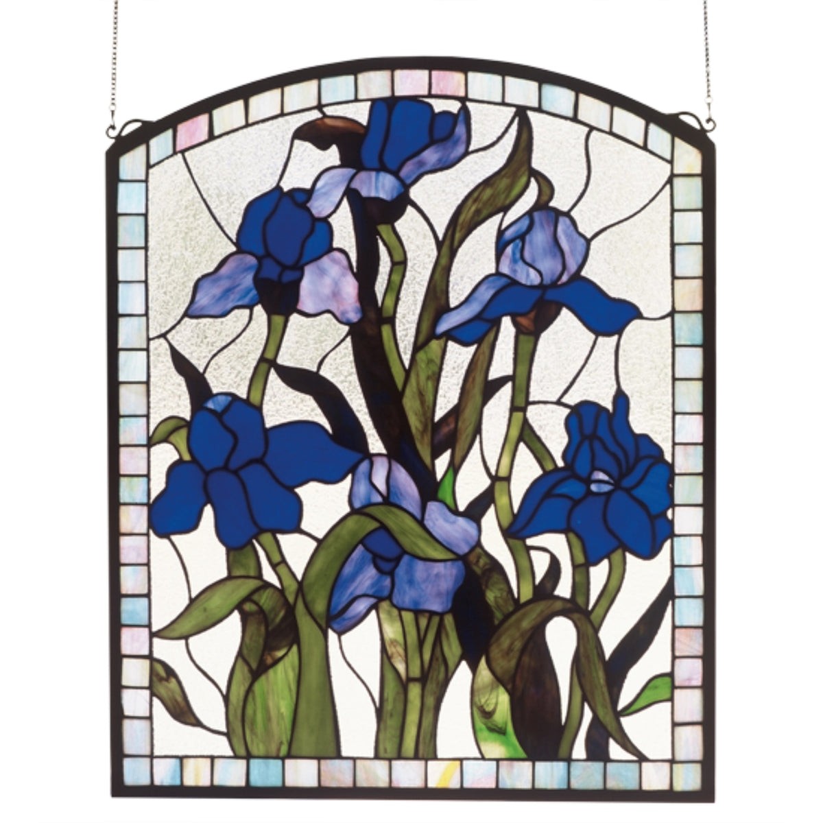 20 Inch W X 24 Inch H Iris Stained Glass Window