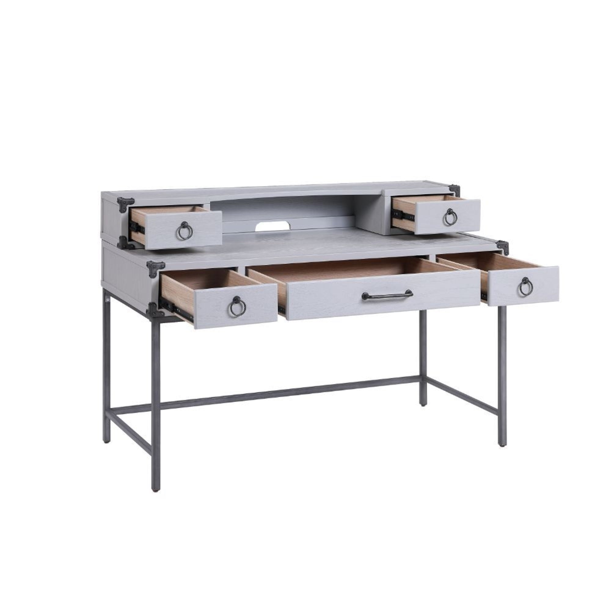 Acme Orchest 3-Drawer WoodenDesk Table in Gray