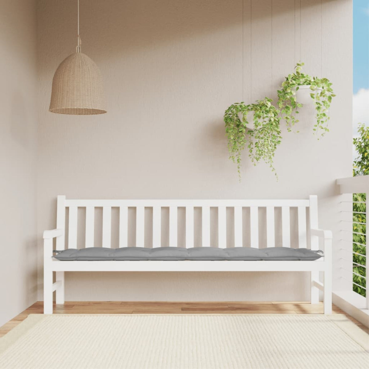 vidaXL Garden Bench Cushion Gray 78.7''x19.7''x2.8'' Oxford Fabric