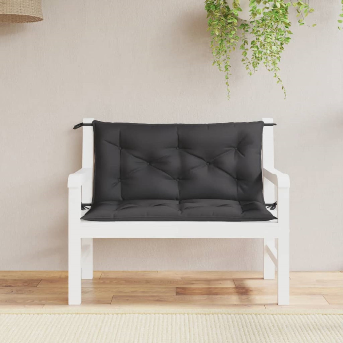 vidaXL Garden Bench Cushions 2pcs Black 39.4''x19.7''x2.8'' Oxford Fabric