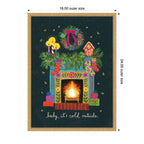 Sylvie Framed Canvas Christmas Fireplace by Shannon Snow