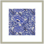 Framed Art Painted Flowers Blue by Carrie Cantwell