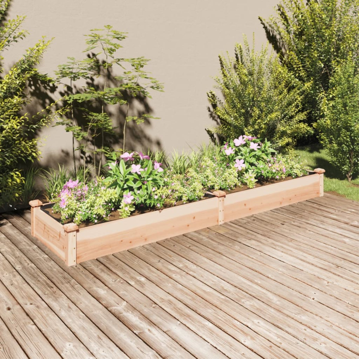 vidaXL Garden Raised Bed with Liner 94.5''x23.6''x9.8'' Solid Wood Fir