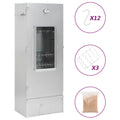vidaXL BBQ Oven Smoker with Wood Chips 17.5''x11.4''x43.3'' Galvanized Steel