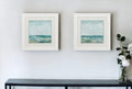 Set of Two 19 X 19 White and Blue Ocean Wall Decor