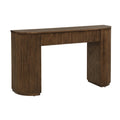 52 Inch Wide Modern Fluted Console Table Mid Century, Brown
