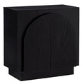 Questa Scandinavian MidCentury 2Door Cabinet with Arch Handles, Black