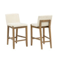 35 Inch High Counter Height Bar Chairs set of 2, Mid Century Modern Fabric Padded Seat