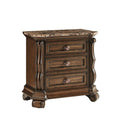 Belvedere 32.5 Inch Wide 2Drawer Nightstand, Marble Top  Dark Cherry Finish