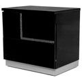 Barcelona 21 Inch LeftFacing 2Drawer Lacquer Nightstand, Rhinestones  Black