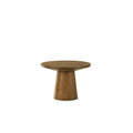 Terra Transitional Round End Table with Pedestal Base, Walnut