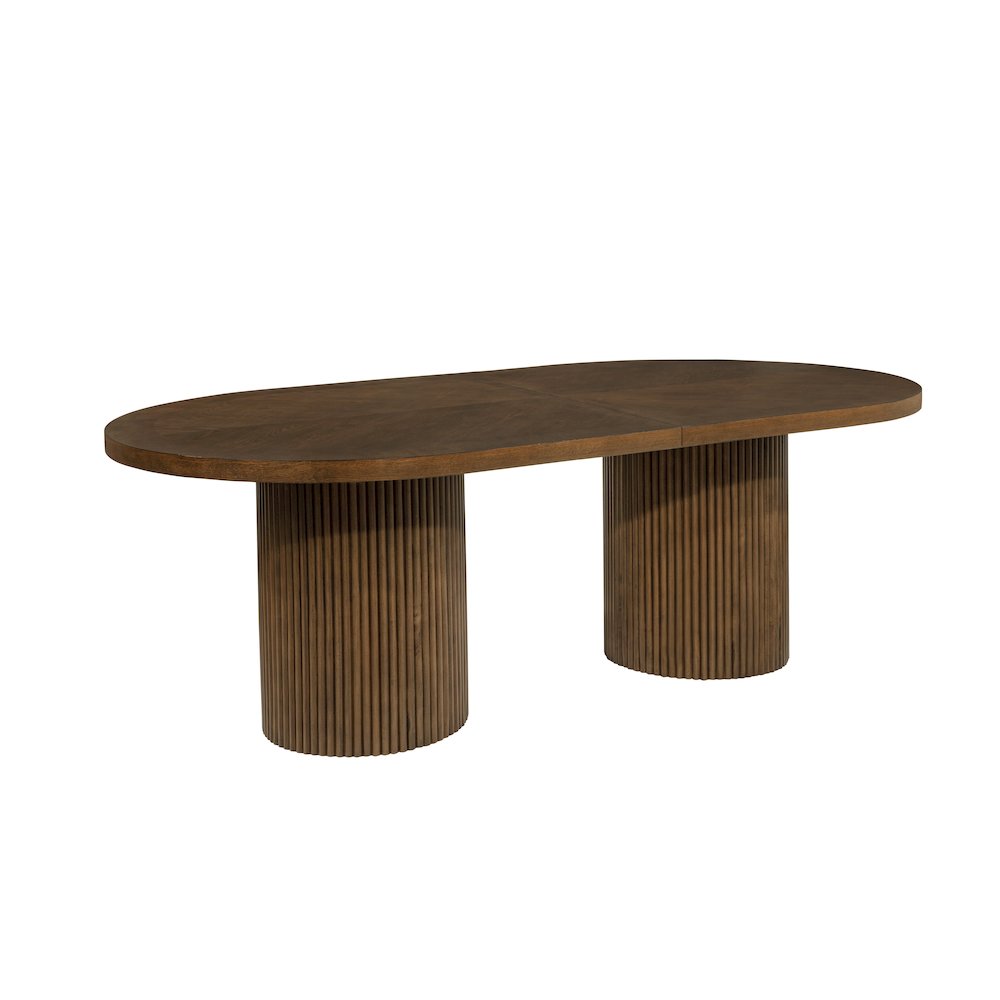 Dobby 90 Inch123 Inch Extendable Oval Wooden Dining Table, Brown