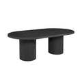 Dobby 90 Inch123 Inch Extendable Oval Wooden Dining Table, Black