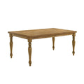 Transitional Rectangle Dining Table with SpindleStyle Legs, Antique Natural Oak