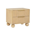 Daplen Scandinavian Modern 2Drawer Nightstand with Rounded Legs, Light Oak