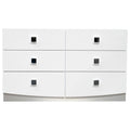 France 55 Inch 6Drawer Lacquer Wood Dresser  White