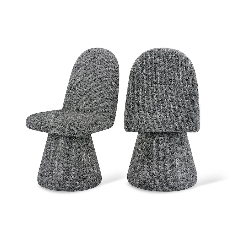 Koford Modern Swivel Fabric Side Chairs, (Set of 2)  Charcoal Tweed